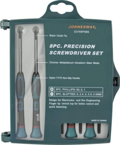 Набор отверток JONNESWAY D3765P08S для точной механики, 65 мм, 8 предметов [048815]