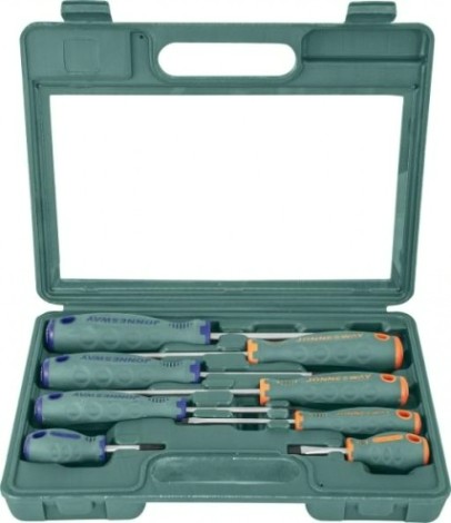 Набор отверток JONNESWAY D71PP08S стержневых ANTI-SLIP GRIP, 8 предметов [048388]