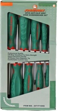 Набор отверток JONNESWAY D71T109S стержневых TORX® ANTI-SLIP GRIP, 9 предметов [048716]