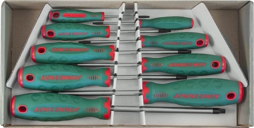 Набор отверток JONNESWAY D71T109S стержневых TORX® ANTI-SLIP GRIP, 9 предметов [048716]
