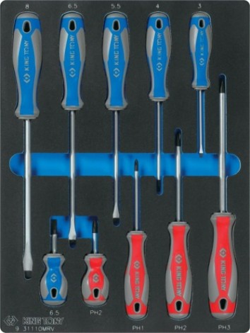 Набор отверток KING TONY 10 предметов ложемент 9-31110MRV [9-31110MRV]