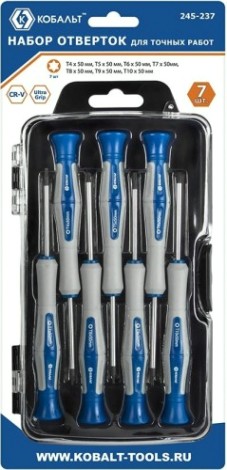 Набор отверток Кобальт 245-237 для точных работ ultra grip 50 мм, torx кейс (7 шт Набор отверток Кобальт 245-237 для точных работ ultra grip 50 мм, torx кейс (7 шт