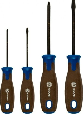 Набор отверток Кобальт 912-175 polywood, cr-v, древесно-полимерная рукоятки (4 шт