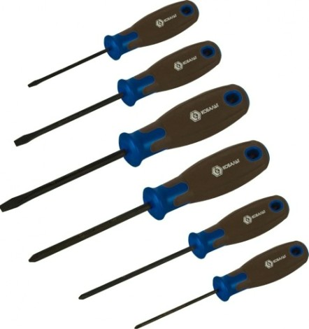 Набор отверток Кобальт 912-182 polywood, cr-v, древесно-полимерная рукоятки (6 шт