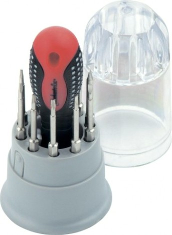 Набор отверток MATRIX для точных работ fusion с насадками, 11 пр. в пласт. пенале, 3-х комп. рукоят [11582]