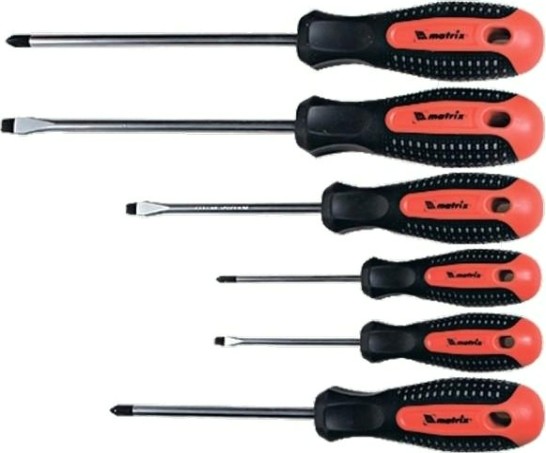 Набор отверток MATRIX профессиональных fusion, crv, 3-компонентная рукоятка antislip, 6 шт.// [13351]