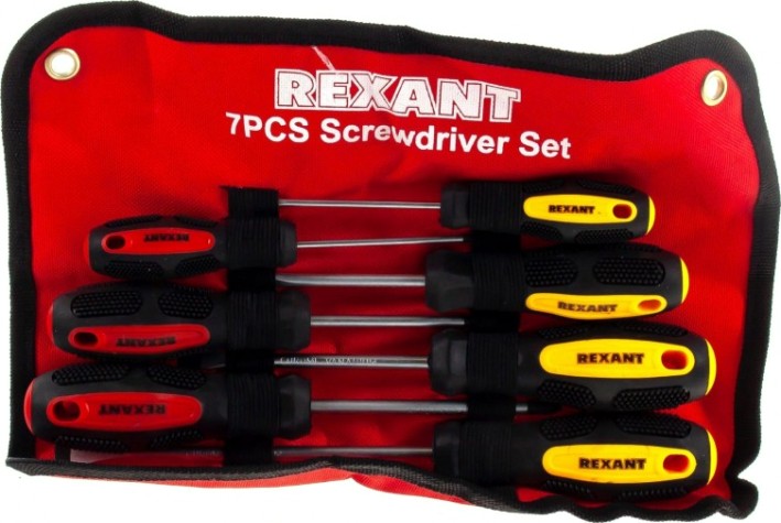 Набор отверток REXANT 12-4703 7 предметов (крестовые и шлицевые) Набор отверток REXANT 12-4703 7 предметов (крестовые и шлицевые)