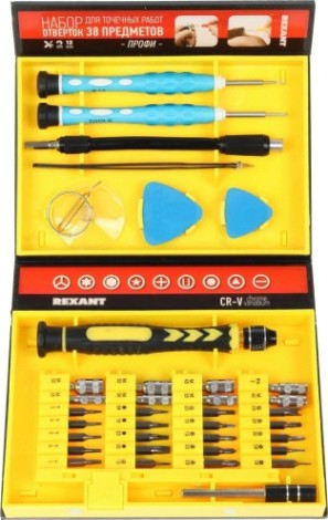 Набор отверток REXANT Профи для точечных работ 38 предметов [12-4761]