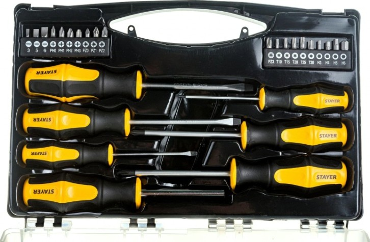 Набор отверток с насадками STAYER Hercules-K27 Cr-V, намагниченные, 27 предметов [25827]