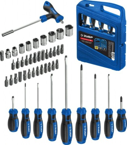 Набор отверток с насадками ЗУБР ПРОФЕССИОНАЛ 46 предметов [25283-H46_z01]