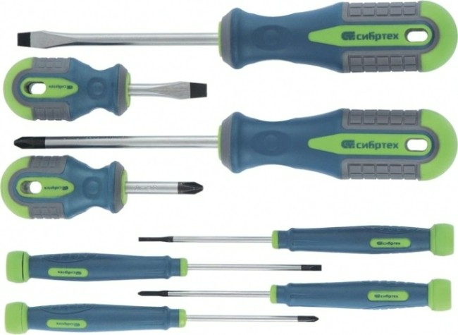 Набор отверток СИБРТЕХ 13375 8 предметов Набор отверток СИБРТЕХ 13375 8 предметов