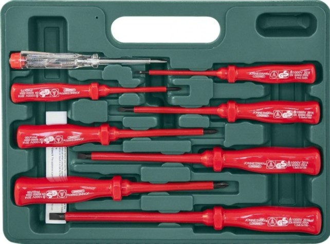 Набор отверток стержневых диэлектрических JONNESWAY D02AP08S 8 предметов [047054]