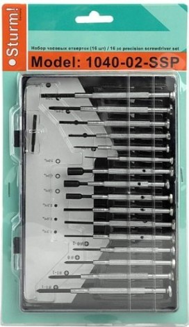 Набор отверток Sturm 1040-02-SSP часовых, свободно вращ. затылочная часть ручки