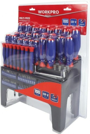 Набор отверток WORKPRO WP200507 с битами 100шт с подставкой Набор отверток WORKPRO WP200507 с битами 100шт с подставкой