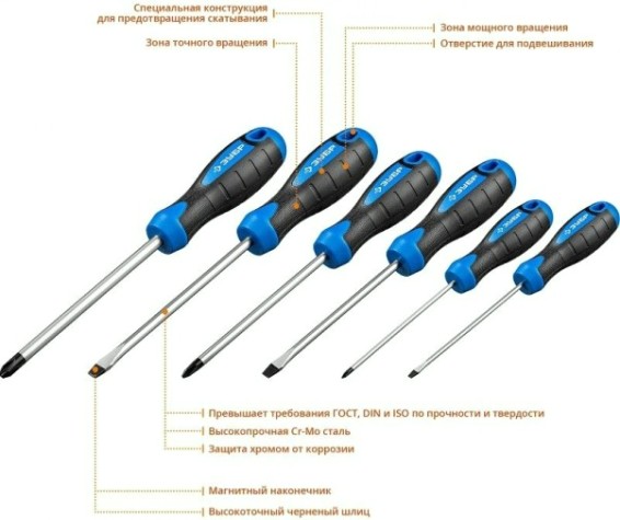 Набор отверток ЗУБР Профессионал-6 шт. 6 шт [25239]