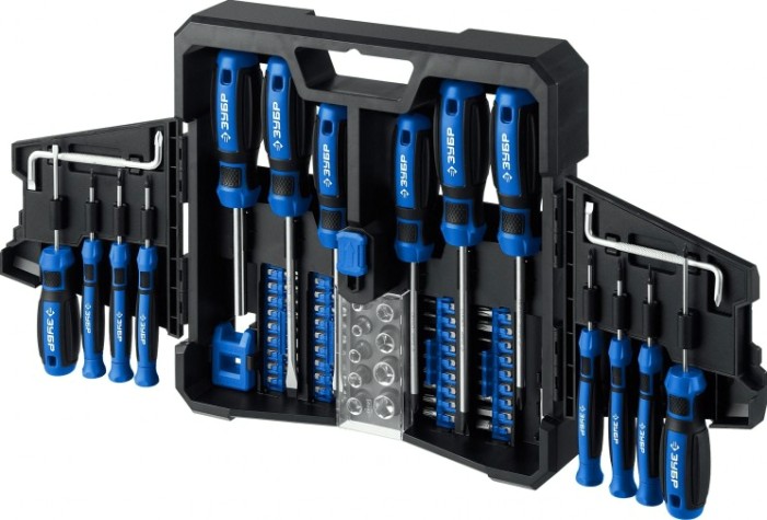 Набор отверток ЗУБР Профессионал-63 с насадками 63 шт. [25243]