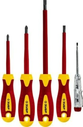 Набор отверток ЗУБР ПРОФЕССИОНАЛ диэлектрических, 5 шт. [25265]