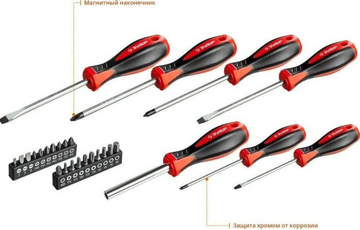 Набор отверток ЗУБР Универсал-27 с битами, 27 предметов [25027]