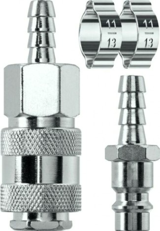 Набор перходников KRAFTOOL 8мм (штуцер "елочка"- рапид муфта) + (рапид штуцер-шту [06599-08-H]