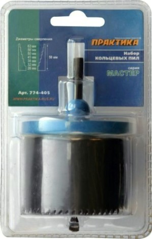 Набор пильных венцов ПРАКТИКА 7 предметов, 25-63х51 мм 774-405 МАСТЕР [774-405]