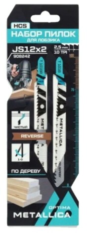 Набор пилок METALLICA Optima №12 по дереву: T101B/T101BR, чистый рез, 2шт [908242]