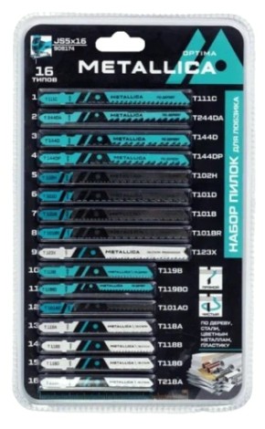 Набор пилок METALLICA Optima №5 по дереву и металлу, 16 шт [908174]