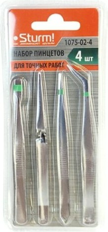 Набор пинцетов Sturm 1075-02-4 4 шт. Набор пинцетов Sturm 1075-02-4 4 шт.