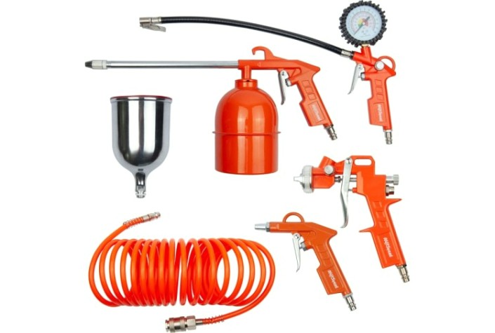 Набор пневмоинструмента AV Steel AV-700415 со шлангом 5м, 5 пр.