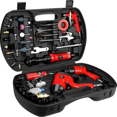 Набор пневмоинструмента DEKO DKPT61 Premium и аксессуаров 61 предмет в чемодане [018-1105]