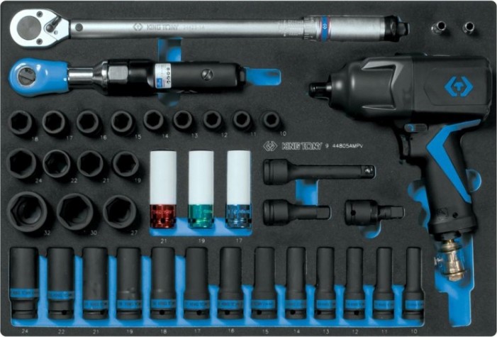 Набор пневмоинструментов в лотке KING TONY 41 предмет ложемент 9-44805AMPV [9-44805AMPV]