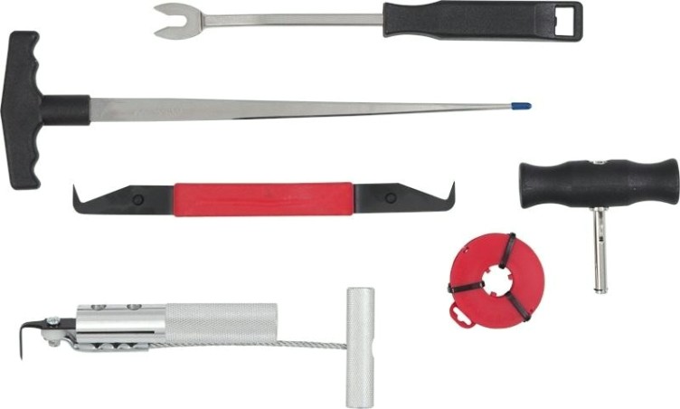 Набор приспособлений для демонтажа ветровых стекол МАСТАК 107-03006 6 предметов Набор приспособлений для демонтажа ветровых стекол МАСТАК 107-03006 6 предметов