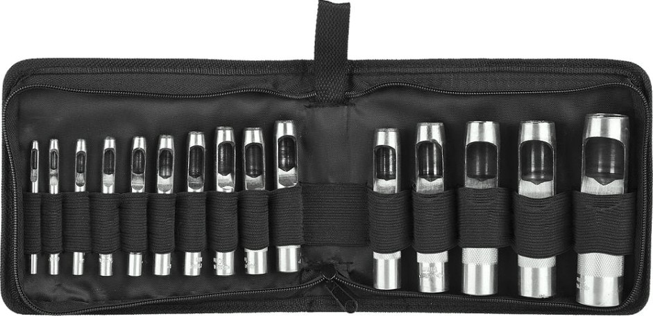 Набор пробойников для кожи ЗУБР МАСТЕР 3-25 мм, 15 шт [22949-H15]