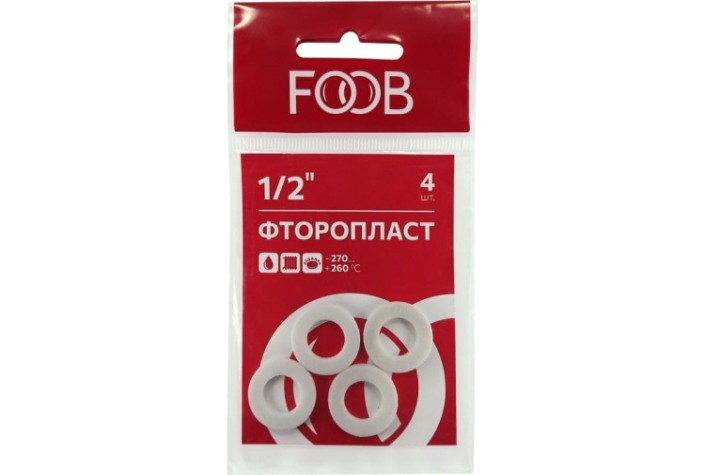 Набор прокладок из фторопласта FOOB F20.34.4 1/2", 4 шт. [00-00002544]