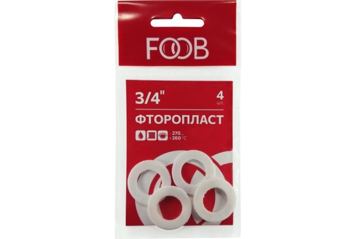 Набор прокладок из фторопласта FOOB F20.44.4 3/4", 4 шт. [00-00002549]