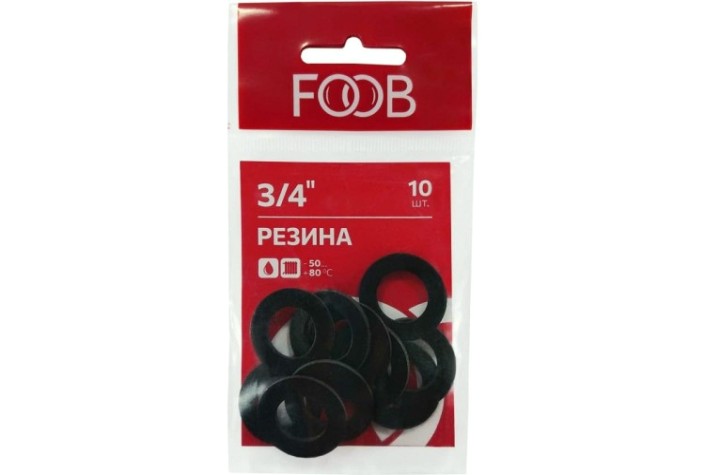 Набор прокладок из резины FOOB F20.43.10 3/4", 10 шт. [00-00002548]