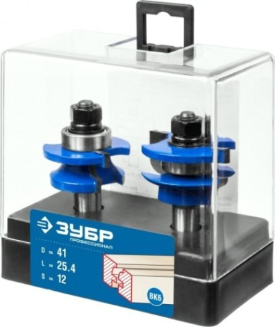 Набор рамочных фрез №3 ЗУБР ПРОФЕССИОНАЛ 41,3x23мм, хвостовик 12 мм, [28773-41.3-H2]