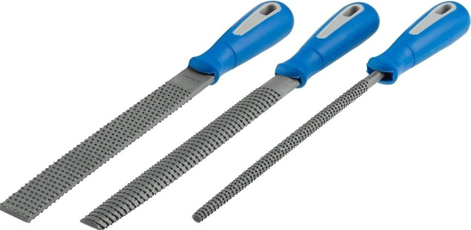 Набор рашпилей ЗУБР ПРОФЕССИОНАЛ № 2, 200 мм с двухкомпонентной ручкой, 3 шт. [16657-H3]