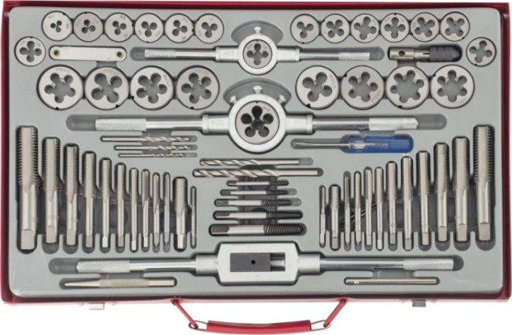 Набор резьбонарезных инструментов MATRIX метчиков и плашек м2-м20, 65 шт., метал. кейс// [773065]