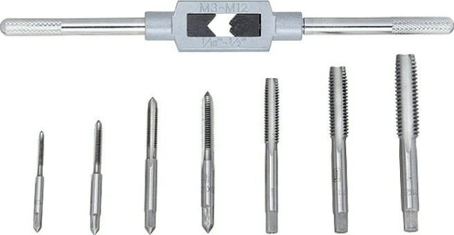 Набор резьбонарезных инструментов СИБРТЕХ М3-М12 метчиков, 8 предметов [77308]
