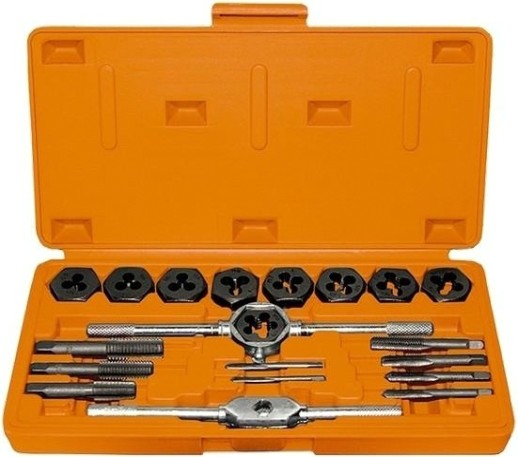 Набор резьбонарезных инструментов Sparta М3 метчиков и плашек м3-м12, плашко-метчикодержатель, [773105]