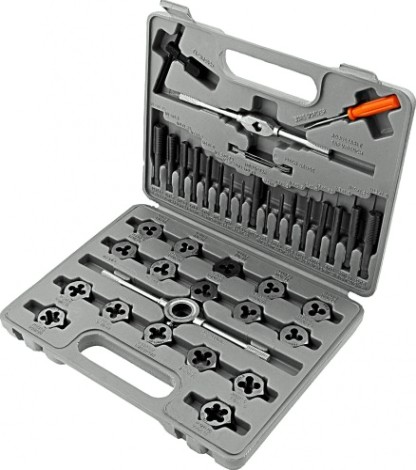 Набор резьбонарезных инструментов Sparta М3 метчиков и плашек м3-м12, плашко-метчикодержатель, [773155]