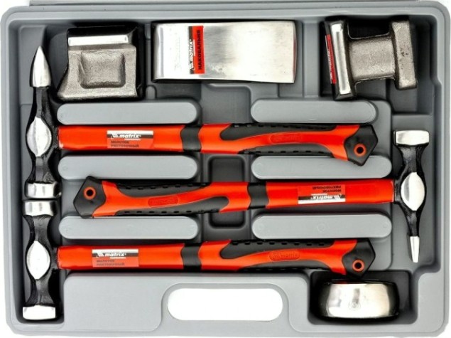 Набор рихтовочных молотков и поддержек MATRIX 7 предметов 10845 [10845]