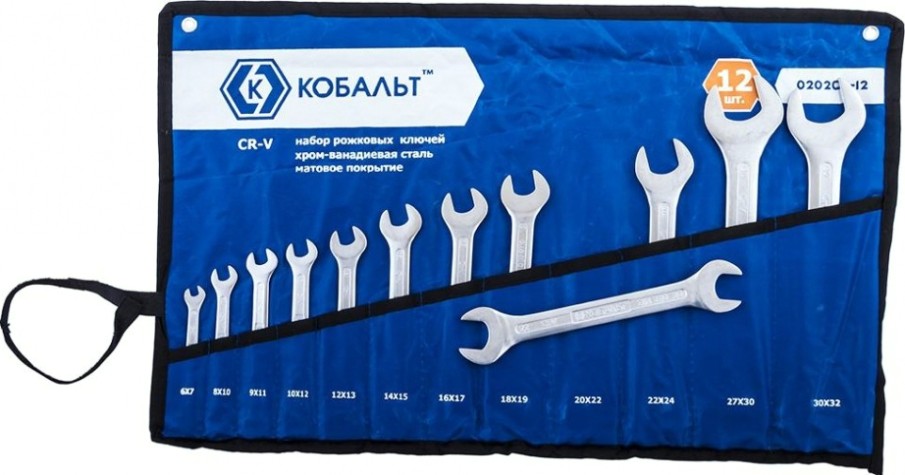 Набор рожковых ключей Кобальт 020202-12 Набор рожковых ключей Кобальт 020202-12