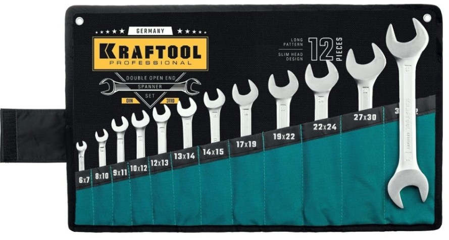 Набор рожковых ключей KRAFTOOL 27033-H12_z01 6-32 мм, 12 шт, Набор рожковых ключей KRAFTOOL 27033-H12_z01 6-32 мм, 12 шт,