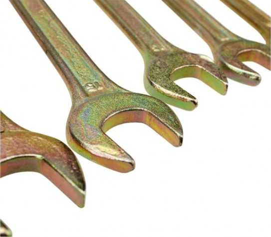 Набор рожковых ключей REXANT 12-5843-2 рожковых 6 шт., желтый цинк