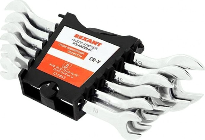 Набор рожковых ключей REXANT 12-5843 CRV 6 шт. Набор рожковых ключей REXANT 12-5843 CRV 6 шт.