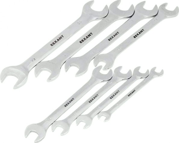 Набор рожковых ключей REXANT 12-5844 8-24 мм CRV, 8 шт.