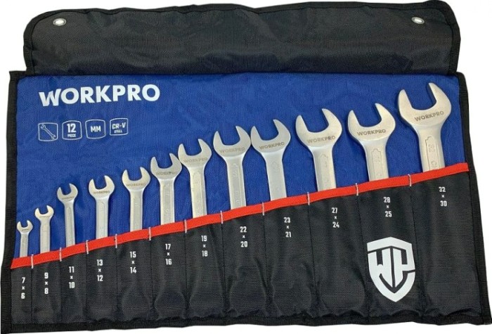 Набор рожковых ключей WORKPRO WP202507 двусторонние 12шт. (6-32мм) Набор рожковых ключей WORKPRO WP202507 двусторонние 12шт. (6-32мм)