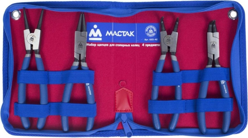 Набор съемников МАСТАК 033-4Z для стопорных колец, 4 предмета
