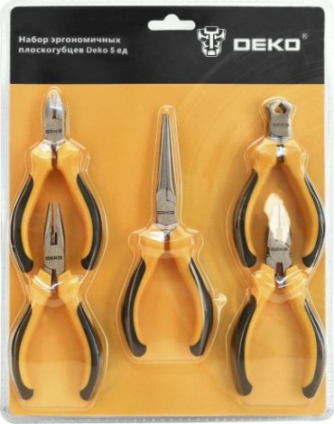 Набор шарнирно-губцевого инструмента DEKO 5 предметов 065-0228 [065-0228]